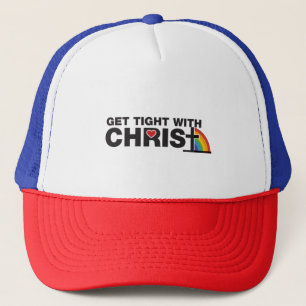 Met een Christus Tucker Hat Trucker Pet