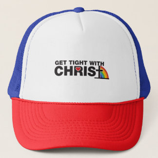 Met een Christus Tucker Hat Trucker Pet