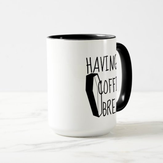 met een Coffin Break Coffee-Mok Mok (Voorkant rechts)