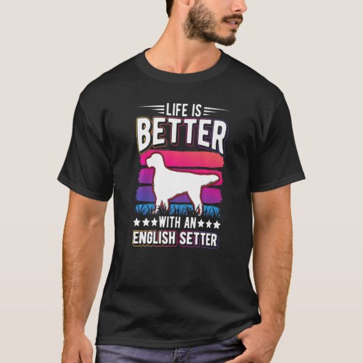 Met een Engelse zetter T-shirt (Voorkant)