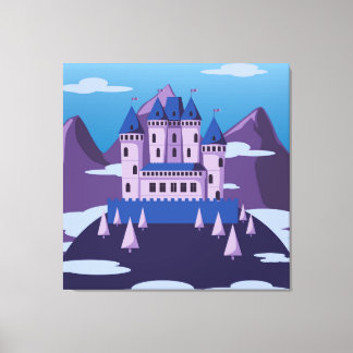 met een fantasikasteel bekleed canvas afdruk