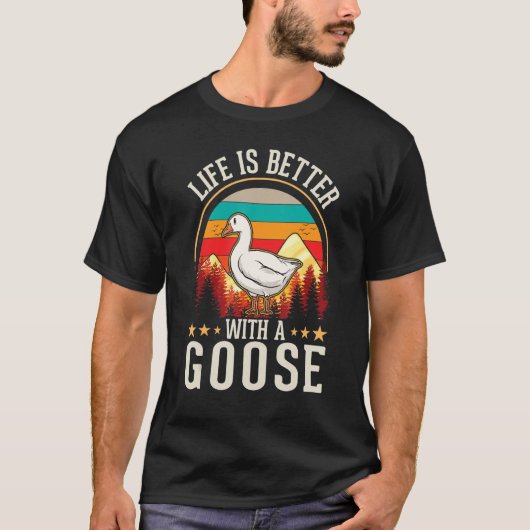 met een gans-gans-gans t-shirt (Voorkant)