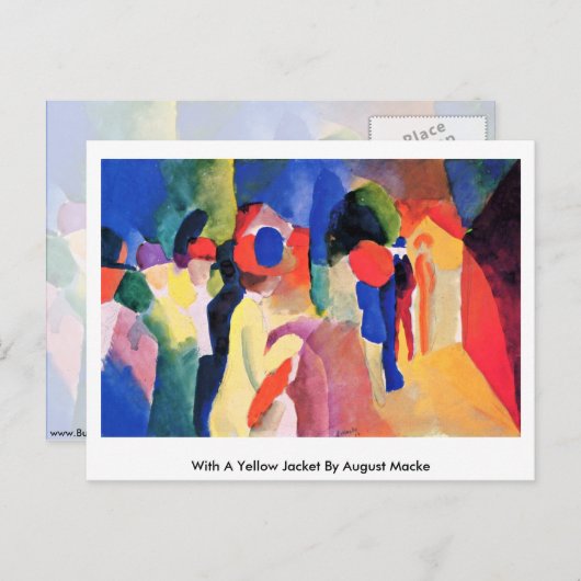 Met een gele jas tegen August Macke Briefkaart (Voorkant / Achterkant)