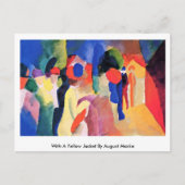 Met een gele jas tegen August Macke Briefkaart (Voorkant)