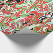 Met een gemarmerd kerstcadeautje rode witte ziren cadeaupapier (Hoek)