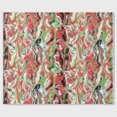 Met een gemarmerd kerstcadeautje rode witte ziren cadeaupapier (Vlak)