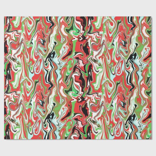 Met een gemarmerd kerstcadeautje rode witte ziren cadeaupapier (Vlak)