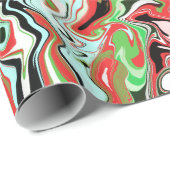 Met een gemarmerd kerstcadeautje rode witte ziren cadeaupapier (Rol Hoek)