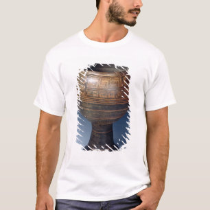 Met een geometrisch patroon versierde kwabben t-shirt