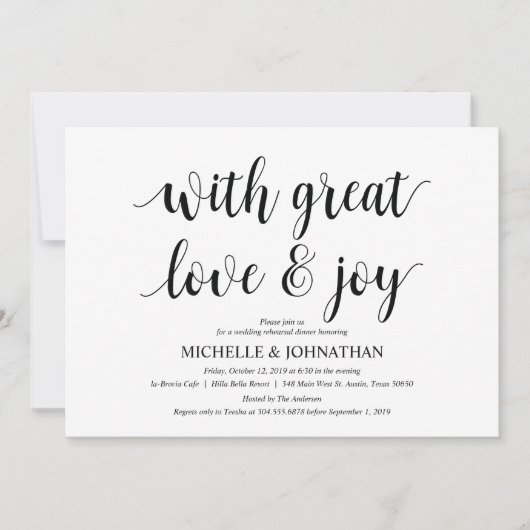 Met een geweldige liefde repetitief voor het avond kaart (Voorkant)