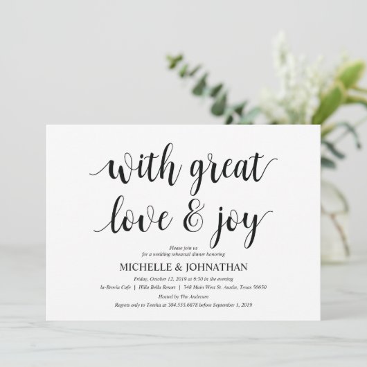 Met een geweldige liefde repetitief voor het avond kaart (Staand voorkant)