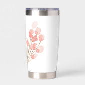 Met een gratie heb je gered, roze florale. geïsoleerde drinkbeker (Achterkant)