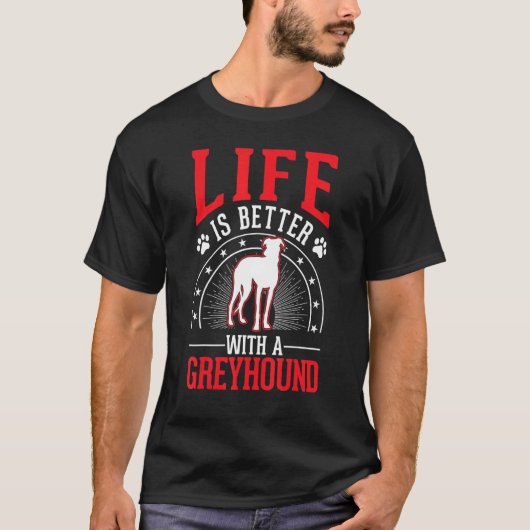 Met een grijze hond t-shirt (Voorkant)