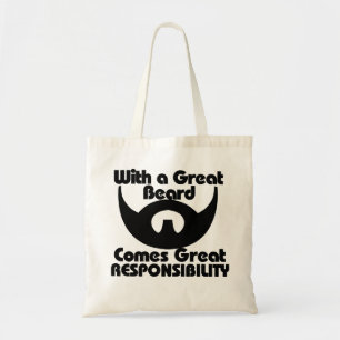 Met een grote baard komt een grote verantwoordelij tote bag