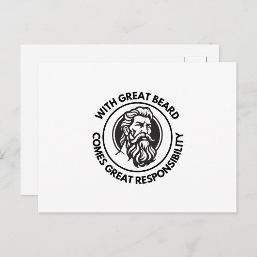 Met een grote baard komt grote verantwoordelijkhei briefkaart (Voorkant / Achterkant)