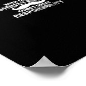 met een grote snor is een grote verantwoordelijkhe poster (Hoek)