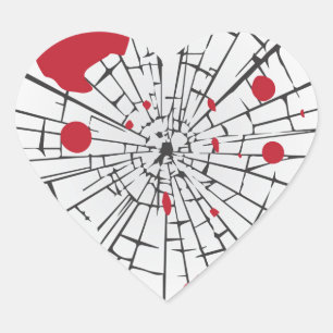 met een halogeengruid glas hart sticker