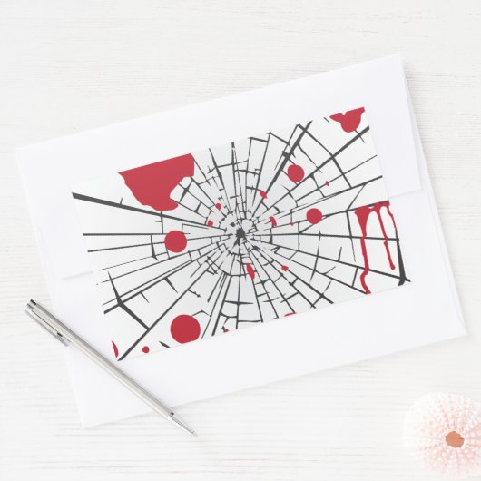 met een halogeengruid glas rechthoekige sticker (Envelop)