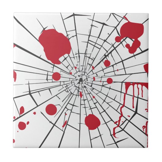 met een halogeengruid glas tegeltje (Voorkant)