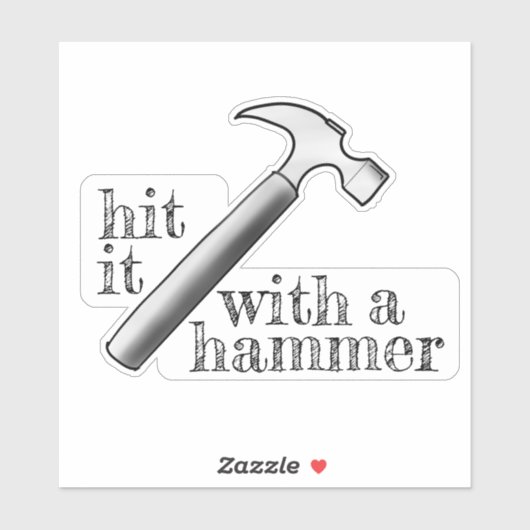 Met een hamer sticker (Vel)
