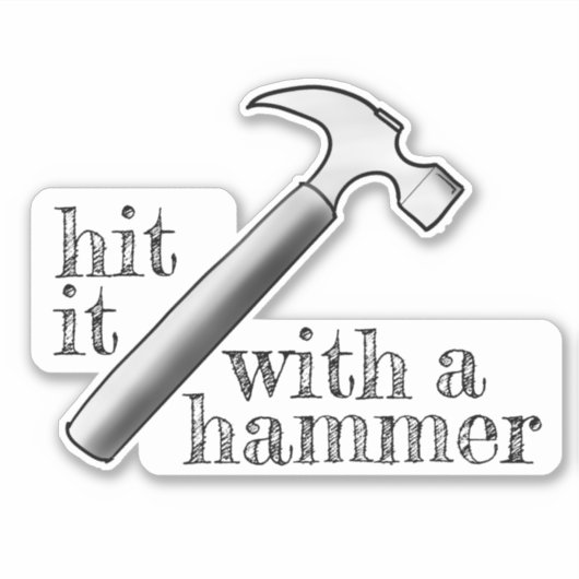 Met een hamer sticker (Voorkant)