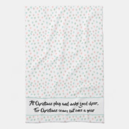Met een handbeschilderd kerstpine kegel pasta-mult theedoek