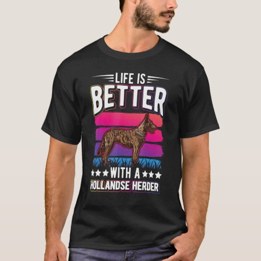 Met een Hollandse Herder 1 T-shirt (Voorkant)