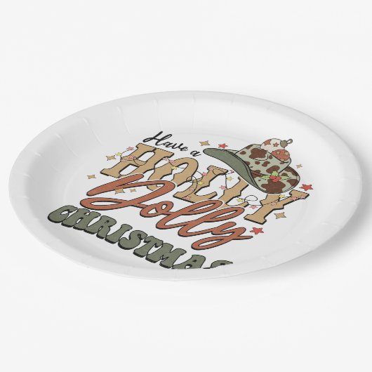 Met een Holly Dolly Kerstmis Papieren Bordje (Gekanteld)