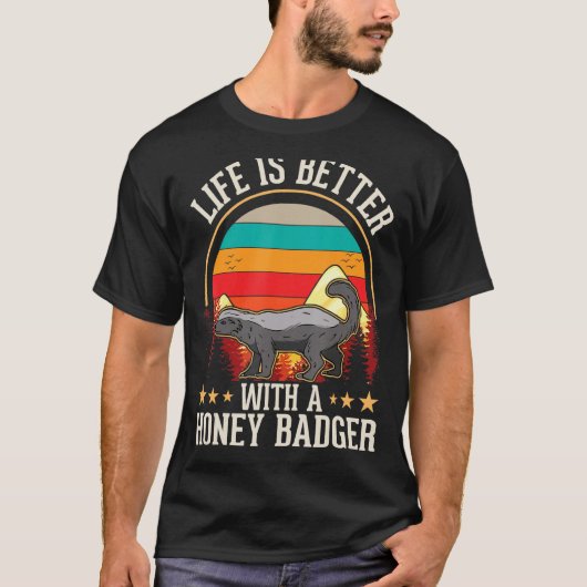 met een honingbadger t-shirt (Voorkant)