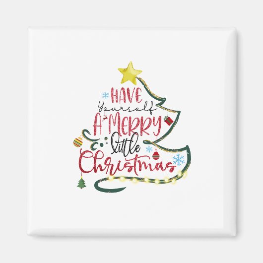 Met een kerstcadeautje heb je een prettig kerstfee magneet (Voorkant)