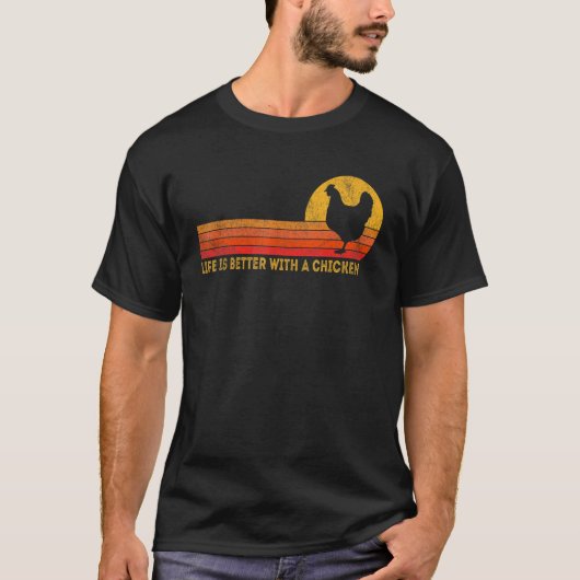 Met Een Kip Kip Retro T-shirt (Voorkant)