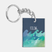 Met een kleine zout knollen Acrylische Sleutelhang Sleutelhanger (Voorkant Links)