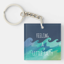 Met een kleine zout knollen Acrylische Sleutelhang Sleutelhanger
