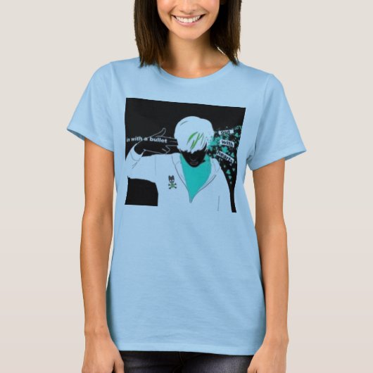 Met een kogel, met hart t-shirt (Voorkant)