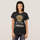 Met een labrador schattig chocolade lab gezicht t-shirt (Voorkant volledig)