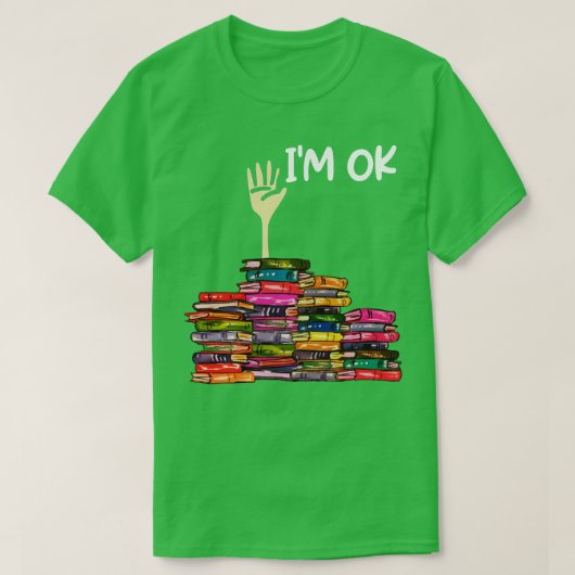 Met een lange hoes vol boeken t-shirt (Design voorkant)