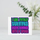 Met een lepel overlevende. briefkaart (Staand voorkant)