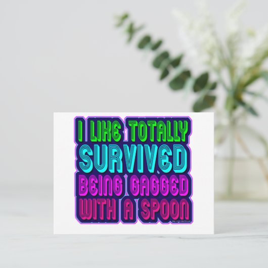 Met een lepel overlevende. briefkaart (Staand voorkant)