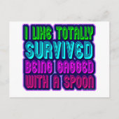 Met een lepel overlevende. briefkaart (Voorkant)