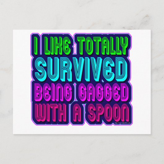 Met een lepel overlevende. briefkaart (Voorkant)