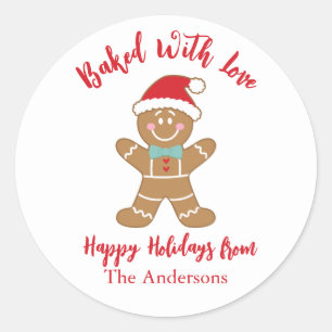 Met een liefdesfeestdag kerstmis ronde sticker