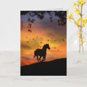 Met een liefhebbende herinneringen voor paardensym kaart (Gele Bloem)