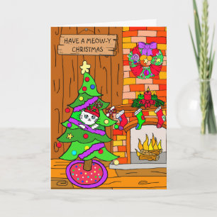 Met een Meow-y Kerstmis Kaart