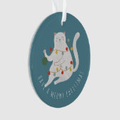 Met een Meowy kerstfeestlampje Ornament (voorkant)