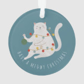 Met een Meowy kerstfeestlampje Ornament (achterkant)
