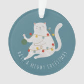 Met een Meowy kerstfeestlampje Ornament (voorkant)