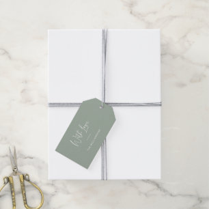 Met een minimum aan liefdesscript, speciaal aangep cadeaulabel