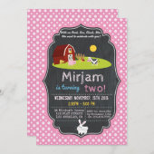 MET EEN OINK, BAA, CLUCK, MOO BOERDERIJ BIRTHDAY KAART (Voorkant / Achterkant)