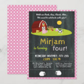 MET EEN OINK, BAA, CLUCK, MOO BOERDERIJ BIRTHDAY KAART (Voorkant / Achterkant)