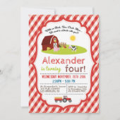 MET EEN OINK, BAA, CLUCK, MOO BOERDERIJ BIRTHDAY KAART (Voorkant)